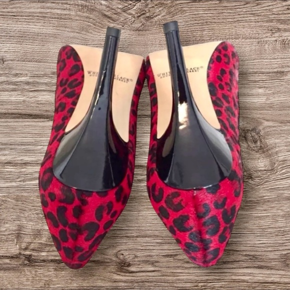 White House Black Market Red Leopard Print Heels – Size 7M - Picture 6 of 7